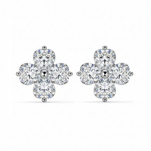 ZAINA™ Quatrefoil Sterling Zilveren Oorknop 🍀